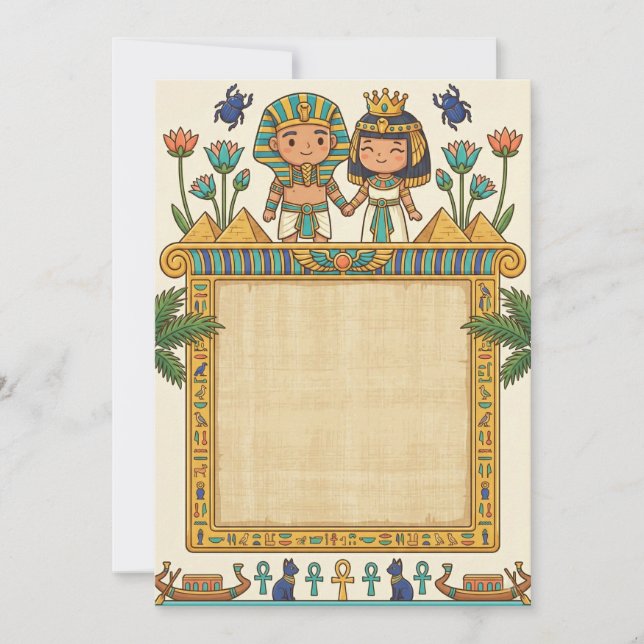 Invitación Cute Ancient Egyptian Pharaoh Wedding Invitation (Anverso)