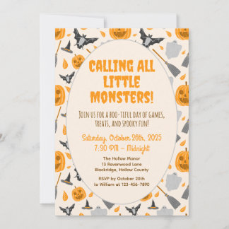 Invitación Cute and spooky halloween party invitation