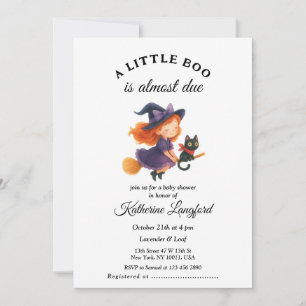 Invitación Cute Angel on the Way Baby Shower de Halloween