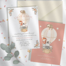 Cute Animales Balón de aire caliente Giraffe Sloth