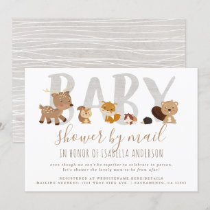Invitación Cute Animales De Woodland Baby Shower Neutral Por 