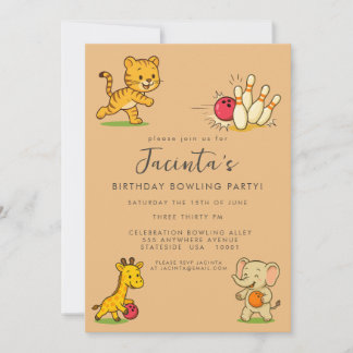 Invitación Cute Animales Diez Personalizados de la fiesta de