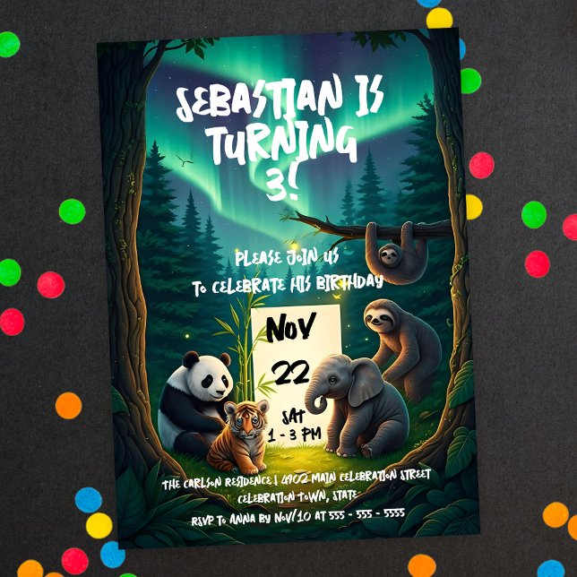 Invitación Cute Animales Magical Woodland Birthday Party (Subido por el creador)