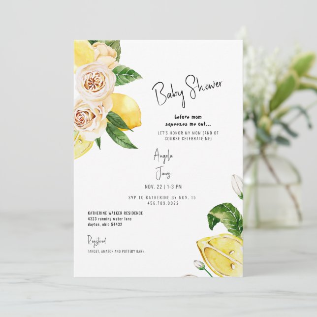 Invitación Cute Antes De Que Mamá Me Expulse Baby Shower (Anverso de pie)
