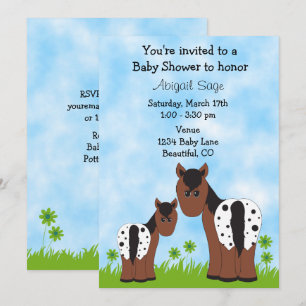 Invitación Cute Appaloosa Mare y Foate Horse Baby Shower