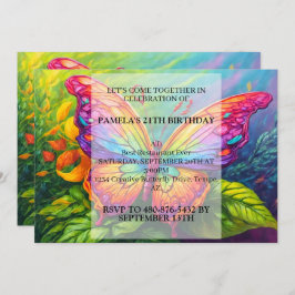 Invitación Cute Artsy Butterfly Drawing Birday Party