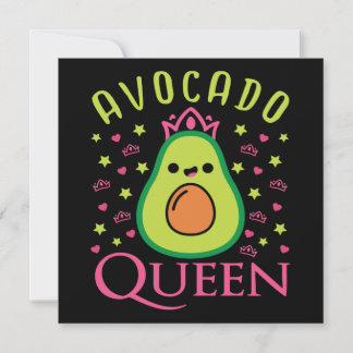Invitación Cute Avocado Queen with Heart Keto Girl Cooking 