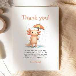 Invitación Cute Axolotl Baby Shower Thank You Card