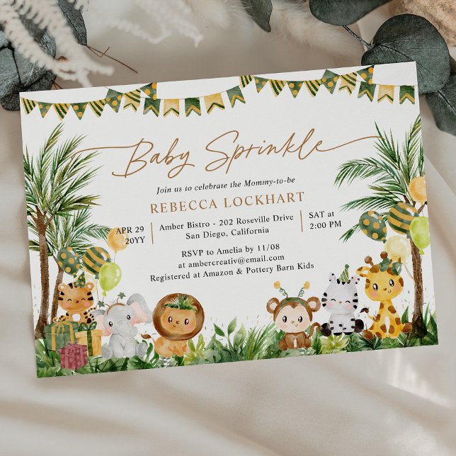 Invitación Cute Baby Animals Jungle Party Theme Baby Sprinkle (Subido por el creador)