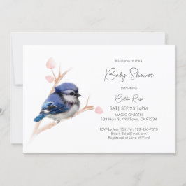 Invitación Cute Baby Blue Jay Baby Shower