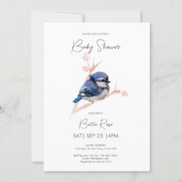 Invitación Cute Baby Blue Jay Baby Shower