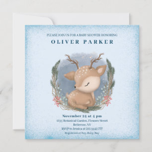Invitación Cute Baby Deer Baby Shower
