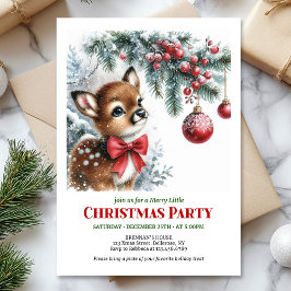 Invitación Cute baby deer Christmas kids invitation printable