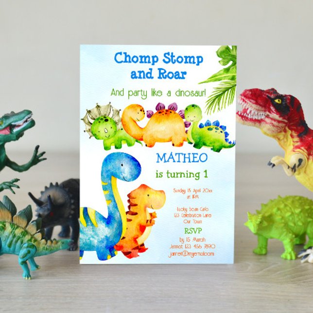 Invitación Cute Baby dinosauris, fiesta de cumpleaños de niño (Subido por el creador)