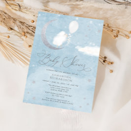 Invitación Cute Baby Lamb Balloon Baby Shower Invitation