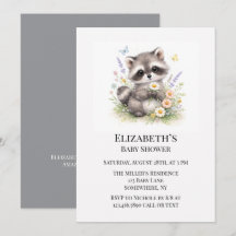 Cute Baby Raccoon Baby Shower