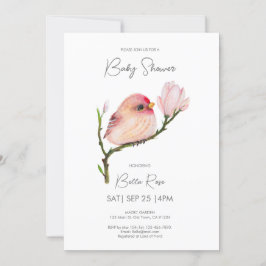 Invitación Cute Baby Redpoll Bird Baby Shower