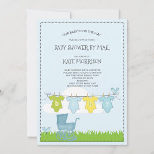 Invitación Cute Baby Shower Baby Bodysuit En La Ropa