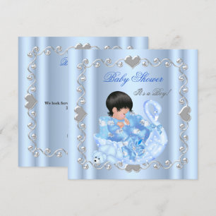 Invitación Cute Baby Shower Niño Cisne Azul Bebé