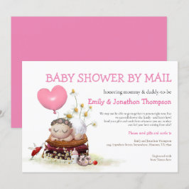 Invitación Cute Baby Shower Por Correo Ladybird Flowers