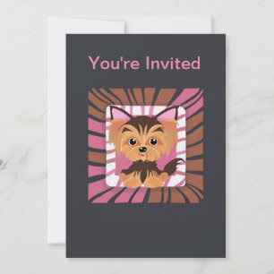 Invitación Cute Baby Yorkie
