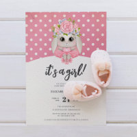 Cute Ballerina Bunny Baby Girl Baby Shower