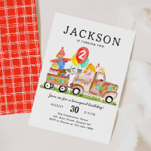 Cute Barnyard Animals Camión Niños Granja Cumpleañ