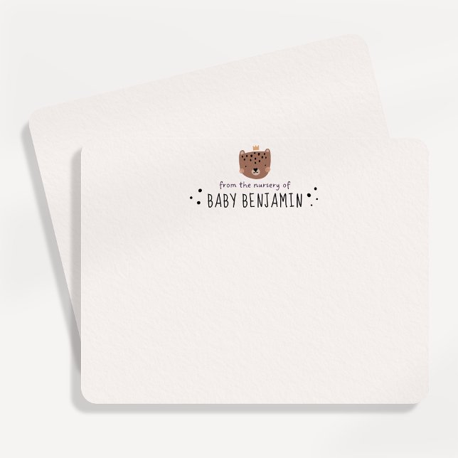 Invitación Cute Bear Crown Baby Boy Nursery Note Card (Subido por el creador)