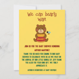 Invitación Cute Bear Theme Boy Baby Shower