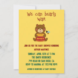 Invitación Cute Bear Theme Boy Baby Shower