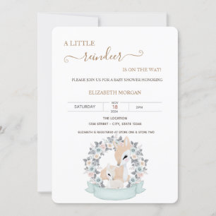 Invitación Cute Bebés Ciervos Rosas Baby Shower