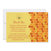 Cute Bee Tema Baby Shower Gracias