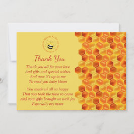 Invitación Cute Bee Tema Baby Shower Gracias