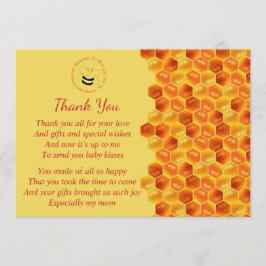 Invitación Cute Bee Tema Baby Shower Gracias