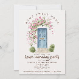 Invitación Cute Beige Brown House Flower House Warming Party