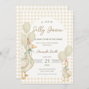 Invitación Cute Beige Silly Goose Ducha para bebé