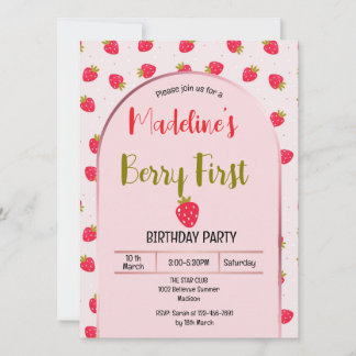Invitación Cute Berry First Arch invitation 