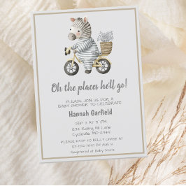 Invitación Cute Bicicletas, lugares donde irá a Baby Shower