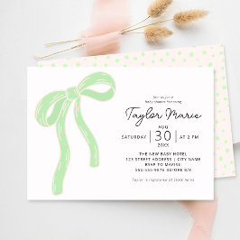 Invitación Cute Big Bow | Baby Shower neutro en género