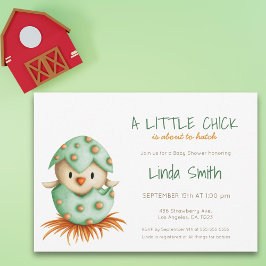 Invitación Cute Bird Green Gender Neutral Baby Shower