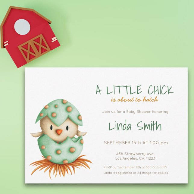 Invitación Cute Bird Green Gender Neutral Baby Shower (Subido por el creador)