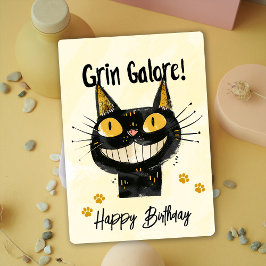 Invitación Cute Black Cat Happy Birday Card