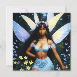 Invitación Cute Black Fairy Melanin Magic