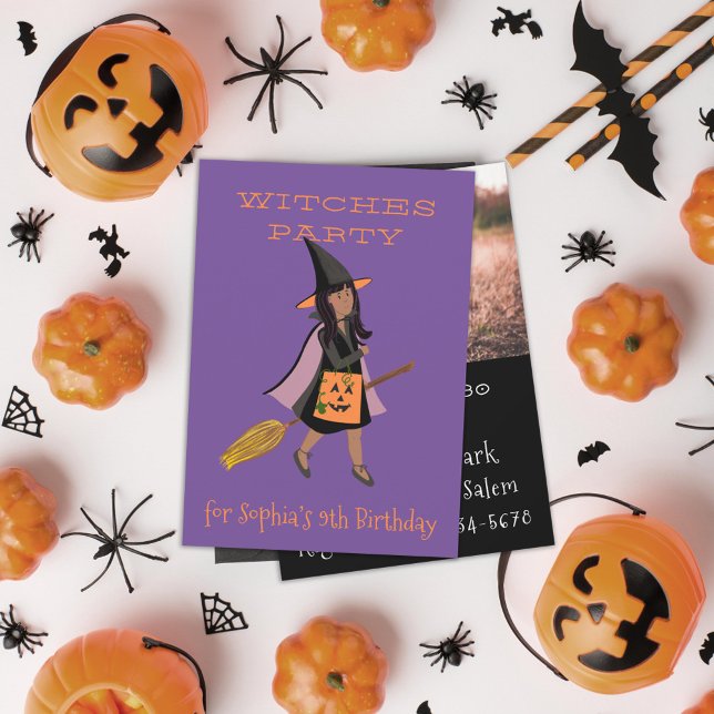 Invitación Cute Black Witch, fiesta de cumpleaños de los niño (Subido por el creador)