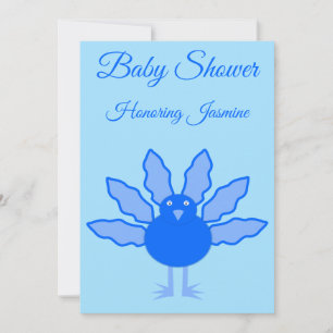 Invitación Cute Blue Baby Boy Día de Acción de Gracias Baby S