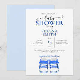 Invitación Cute Blue Baby Shoes BABY SHOWER