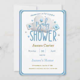 Invitación Cute Blue Boy Baby Shower Invitation