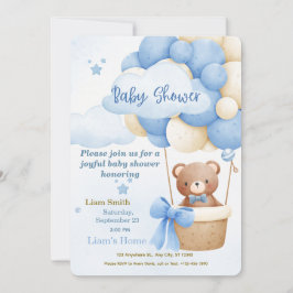 Invitación Cute Blue Boy Baby Shower Invitation