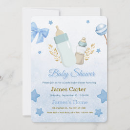 Invitación Cute Blue Boy Baby Shower Invitation