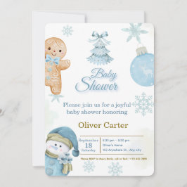 Invitación Cute Blue Boy Baby Shower Invitation